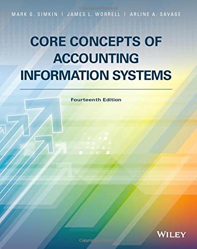 Core Concepts of Accounting Information Systems test bank